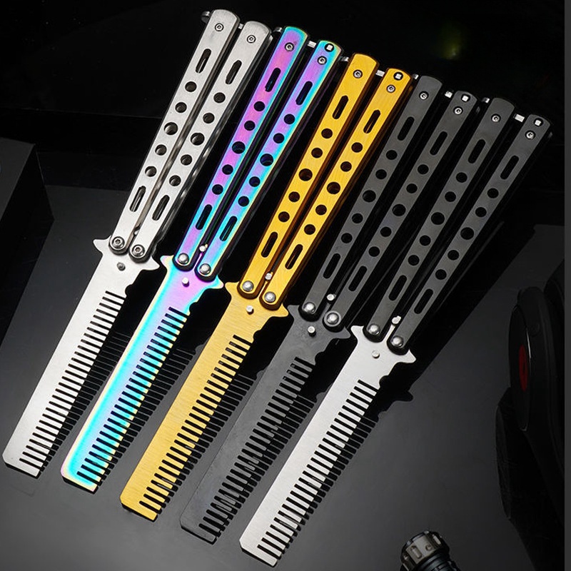 Men'S Grooming Brush - مشط على شكل فراشة محمول، مشط