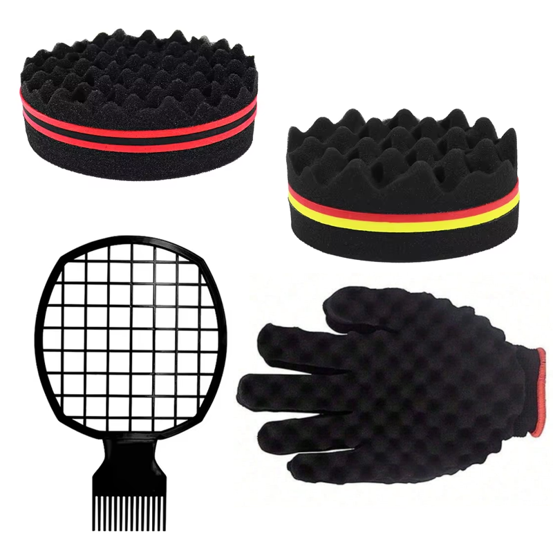Men'S Grooming Brush - قطعتان من إسفنجة تمشيط الشعر الأفرو