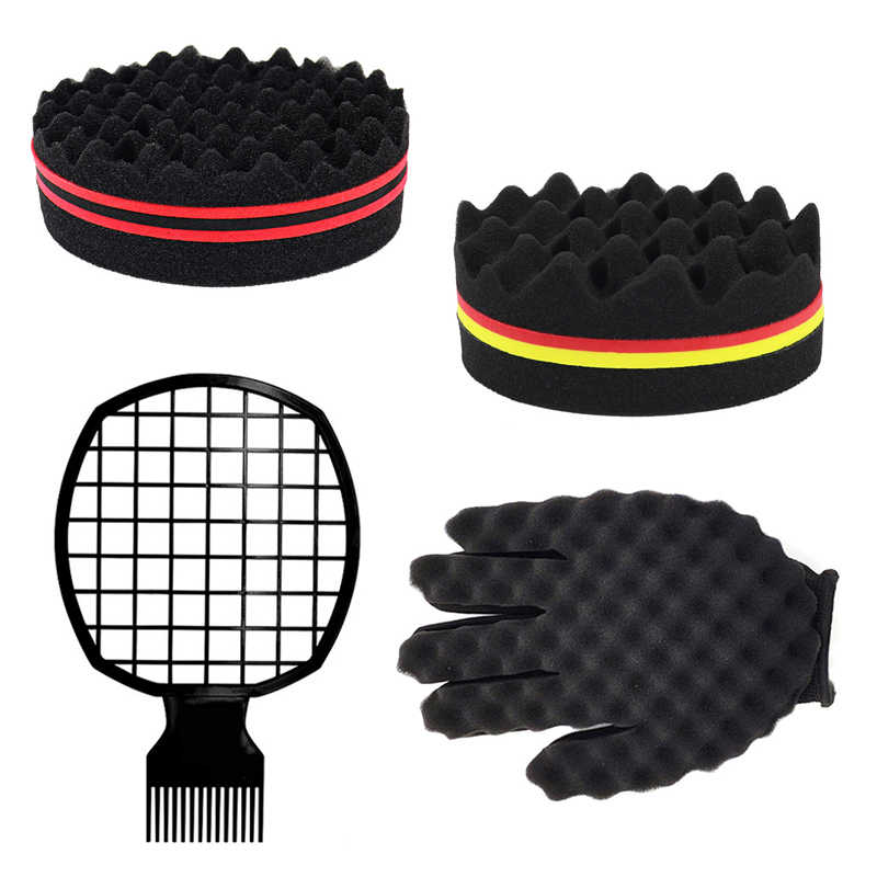 Men'S Grooming Brush - قطعتان من إسفنجة مشط الشعر الأفرو