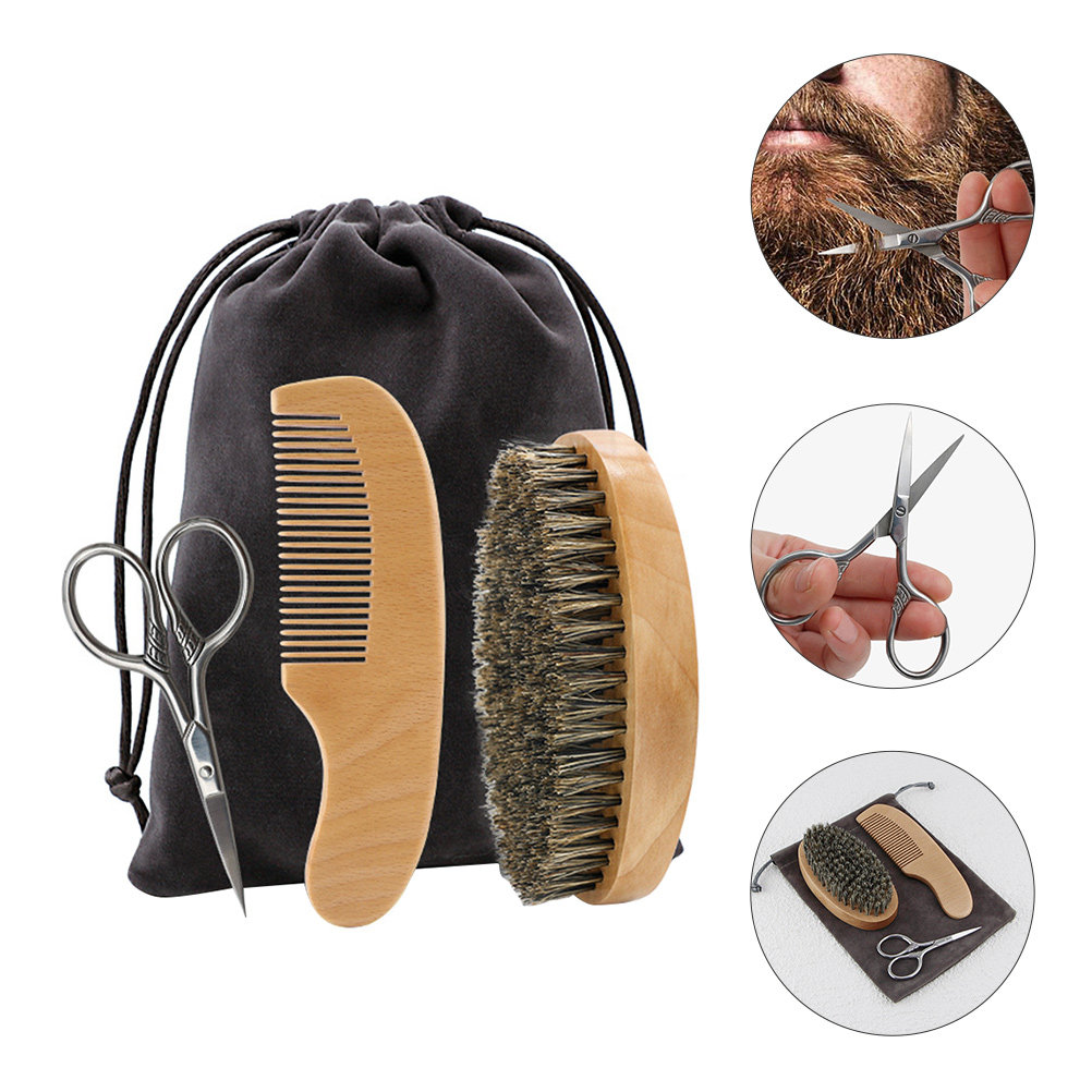 Men'S Grooming Brush - مجموعة تصفيف اللحية للرجال، فرشاة لحية