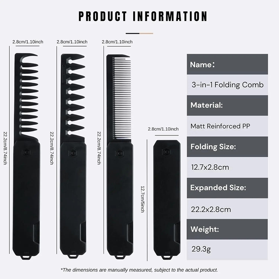 فرشاة شعر للسفر 3 في 1، مشط قا - مراجعة Men'S Grooming Brush وسعره