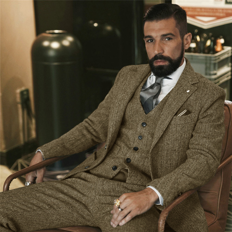بدلة الشتاء الصوف الرمادي تويد - مراجعة Men Grooming Outfit وسعره