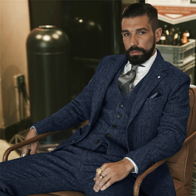 بدلة الشتاء الصوف الرمادي تويد - مراجعة Men Grooming Outfit وسعره